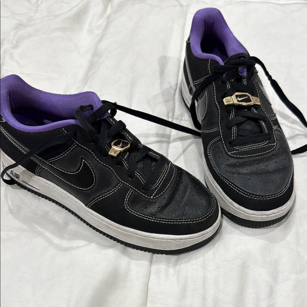 Black and Purple Nike Sneakers